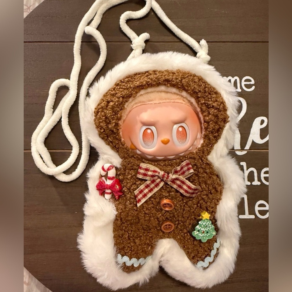 Labubu Christmas outfit- Gingerbread Man “Baby Three”onesie with carrying strap